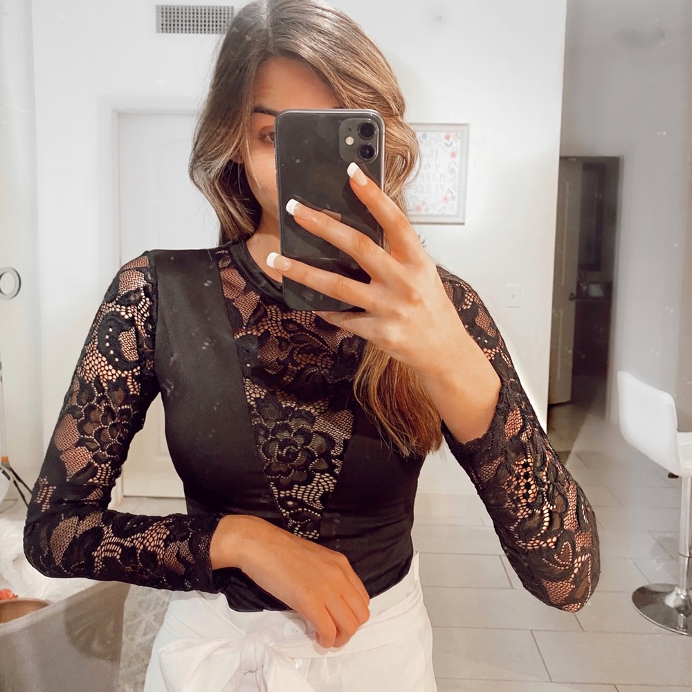 Black lace bodysuit